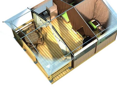 BUNGALOW TOILÉ 5 personnes - LODGE EXOTIQUE (sans sanitaire)