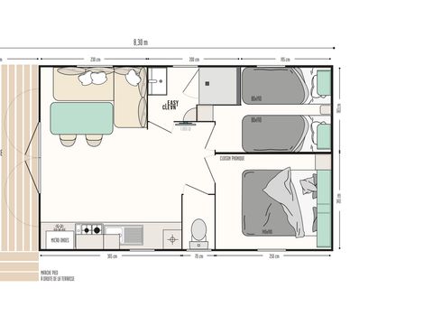 Chalet 2 personnes - Cabanne 2 chambres 25m²