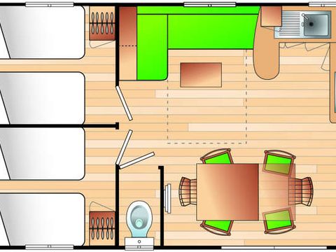 MOBILHOME 6 personnes - Domino 3 chambres 35m²