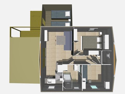 Chalet 7 personnes - Pili-pili Bois 32m² - CONFORT - 3 chambres - Terrasse semi-couverte