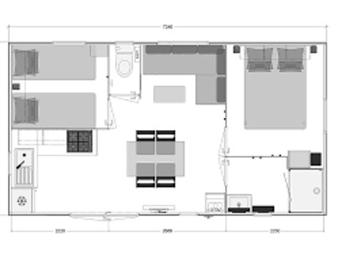 MOBILHOME 4 personnes -  Privilège 2 chambres 4 pers