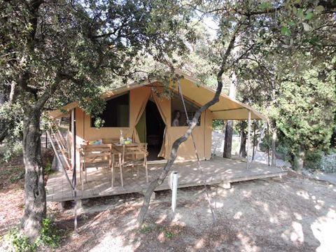 Tente en toile et en bois 4 personnes - Tente Lodge Aventure - 2 chambres