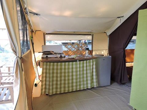 Tente en toile et en bois 4 personnes - Tente Lodge Aventure - 2 chambres