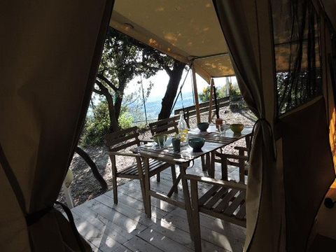 Tente en toile et en bois 4 personnes - Tente Lodge Aventure - 2 chambres