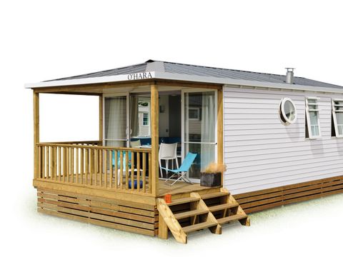 Mobilhome 4 personnes - Confort Plus 33m² - 2 chambres - Climatisation - TV - Lave-vaisselle - Terrasse couverte –