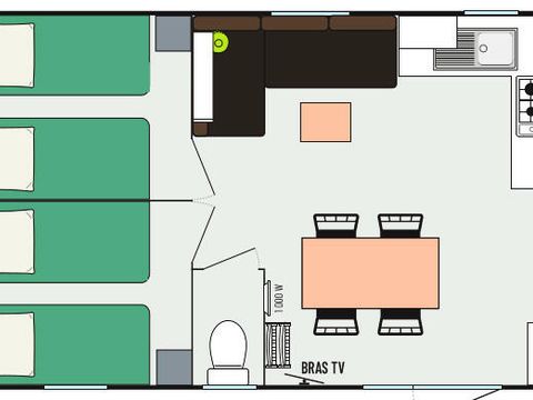 MOBILHOME 6 personnes - 4 Pièces 6 Personnes + TV