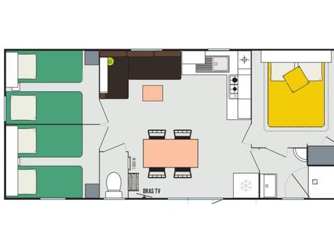 Mobilhome 8 personnes - Loisir 8 personnes 3 chambres 30m²