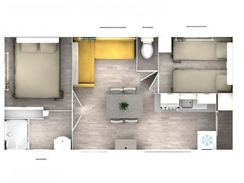 Mobilhome 6 personnes - Confort 6 personnes 2 chambres 28m²