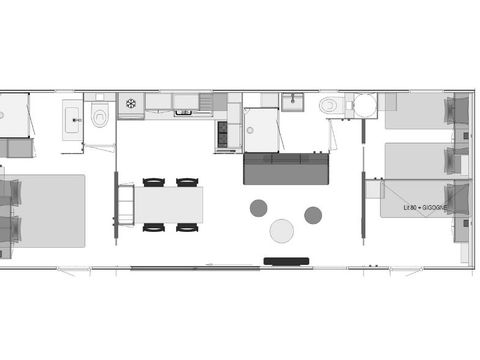 Mobilhome 6 personnes - Confort 6 personnes 3 chambres 2 sdb