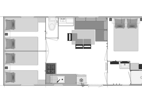 Mobilhome 6 personnes - Loisir 6 personnes 3 chambres 33m²