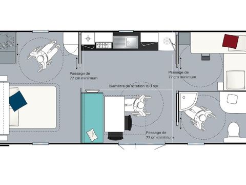 Mobilhome 4 personnes - Cocoon 4 personnes 2 chambres PMR 30m²