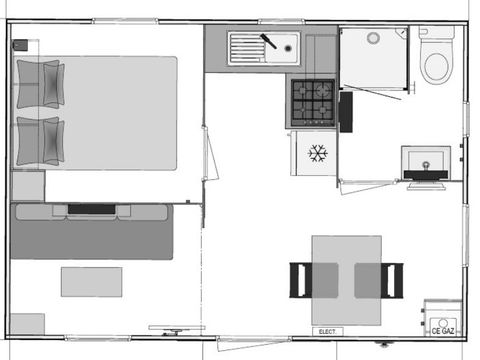MOBILHOME 4 personnes - Cocoon 4 personnes 1 chambre 18m²