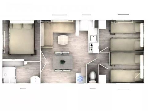 MOBILHOME 8 personnes - Mobil home Evo 4 pièces 6/8 personnes TV