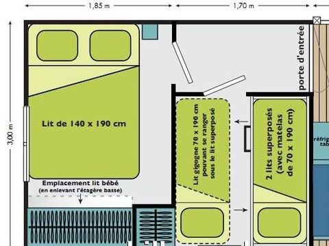 MOBILHOME 5 personnes - VACANCIAL ECO (sans sanitaires) MOBILHOME 5 personnes - VACANCIAL ECO (sans sanitaires)