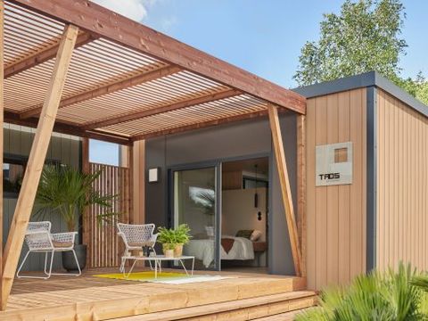 Mobilhome 2 personnes - SUNELIA - LUXE - TAOS - AND - SPA - 1 chambre - 19m² - Pergola exotique 2/3 pers