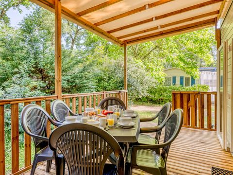 MOBILHOME 6 personnes - Mobil-home | Comfort | 3 Ch. | 6 Pers. | Terrasse surélevée | 1 SDB | Clim.