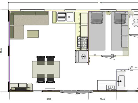 MOBILHOME 4 personnes - Lugano avec terrasse 2 chambres
