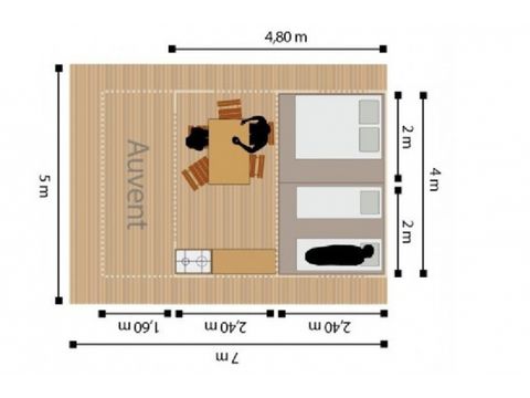 TENTE 4 personnes - Espace (sans sanitaires)