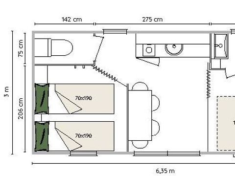 Tente en toile et en bois 4 personnes - Coco Salle d'O AVEC Sanitaire