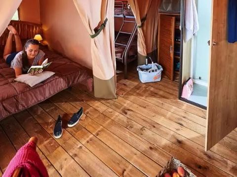 Tente en toile et en bois 4 personnes - Caraibe 3 Pièces 4 Personnes