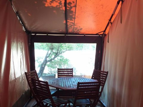 Tente en toile et en bois 4 personnes - Caraibe 3 Pièces 4 Personnes