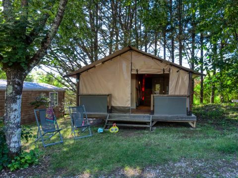 Tente en toile et en bois 4 personnes - Caraibe 3 Pièces 4 Personnes