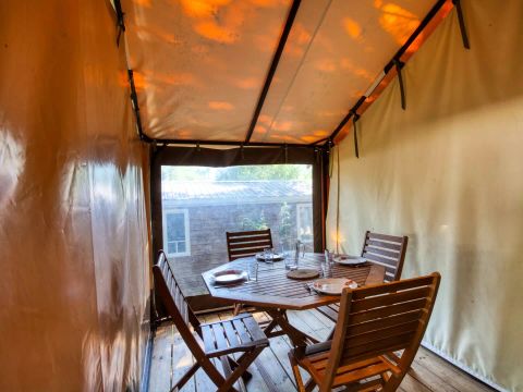Tente en toile et en bois 4 personnes - Caraibe 3 Pièces 4 Personnes
