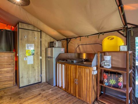Tente en toile et en bois 4 personnes - Caraibe 3 Pièces 4 Personnes
