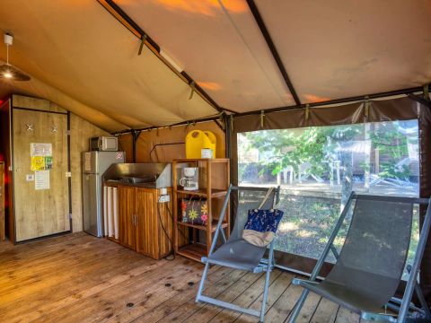 Tente en toile et en bois 4 personnes - Caraibe 3 Pièces 4 Personnes