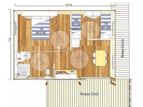 CHALET 5 personnes - SAMOA (PMR - adapté aux personnes à mobilité réduite)