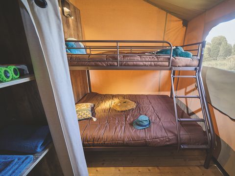 Tente en toile et en bois 5 personnes - Tente Lodge KENYA sur pilotis