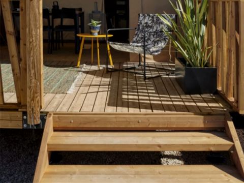 Tente en toile et en bois 4 personnes - Tente Lodge 2 ch 4 pers