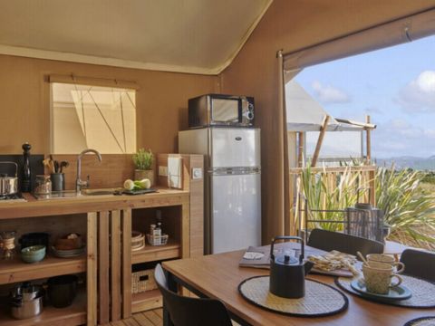 Tente en toile et en bois 4 personnes - Tente Lodge 2 ch 4 pers