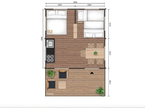 TENTE TOILE ET BOIS 5 personnes - Tente Lodge sans salle de bain