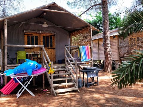 TENTE TOILE ET BOIS 5 personnes - Palmier