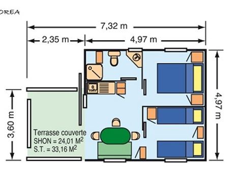 BUNGALOW 4 personnes - Bungalow Moréa 2 à 4P