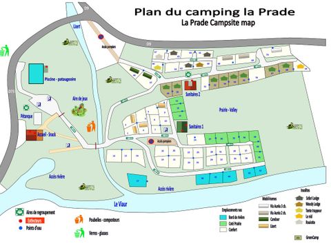 Emplacement - FORFAIT CÔTE PRAIRIE électricité 10 Amp (prévoir adaptateur) VOIR DESCRIPTIF POUR LES N°emplacement