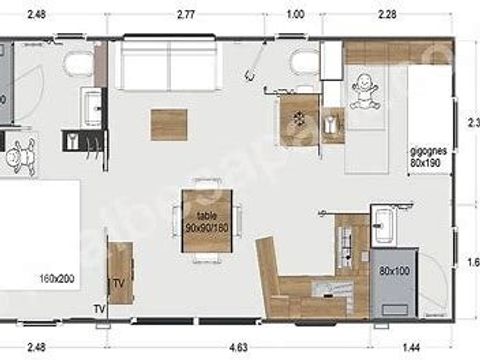 MOBILHOME 4 personnes - Mobil-home 2 chambres