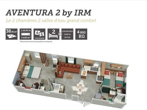 MOBILHOME 6 personnes - Mobil-home 2 chambres - 2 salles de bain - Contis AVENT2 MH 510 MOBILHOME 6 personnes - Mobil-home 2 chambres - 2 salles de bain - Contis AVENT2 MH 510