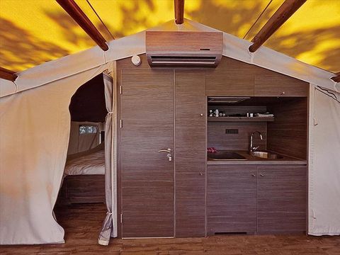 Tente en toile et en bois 5 personnes - Safari (haute saison samedi)