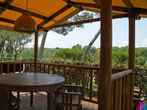 Tente en toile et en bois 5 personnes - Safari (haute saison samedi)