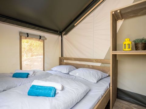 Tente en toile et en bois 5 personnes - Krk - Tente Safari Confort + climatisation