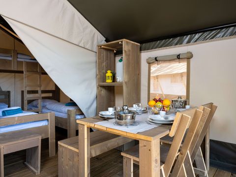 Tente en toile et en bois 5 personnes - Krk - Tente Safari Confort + climatisation