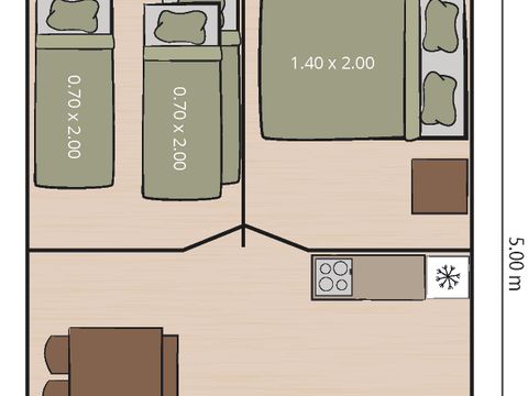 TENTE TOILE ET BOIS 5 personnes - Krk - Tente safari de luxe