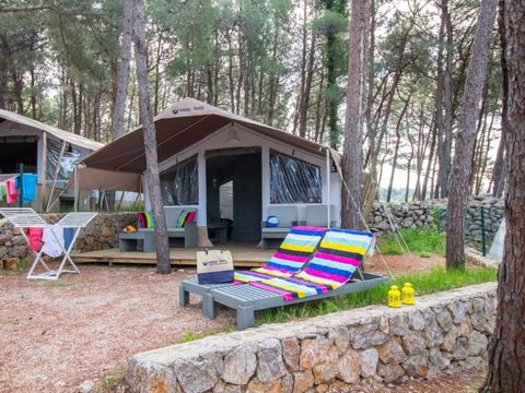 Tente en toile et en bois 5 personnes - Krk - Tente safari de luxe