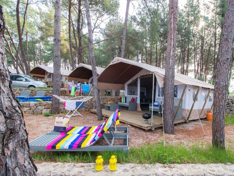 Tente en toile et en bois 5 personnes - Krk - Tente safari de luxe