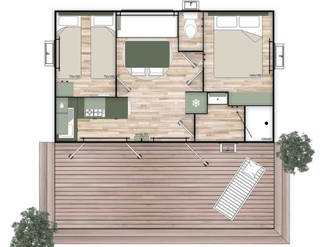 MOBILHOME 4 personnes - PREMIUM 24m² 4 pers.