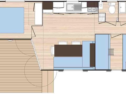 Mobilhome 6 personnes - Confort - 32 m² - 3 chambres - Climatisation