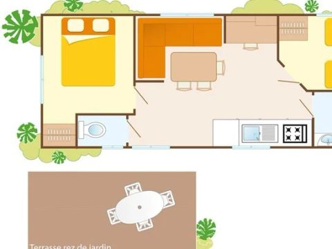 Mobilhome 6 personnes - Comfort XL | 2 Ch. | 4/6 Pers. | Terrasse simple | Clim.
