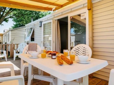 Mobilhome 7 personnes - Comfort XL | 3 Ch. | 5/7 Pers. | Terrasse surélevée | Clim.